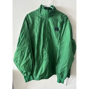 Vintage Boathouse Nylon Pullover Notre Dame Green 1/4 Zip Mens Large